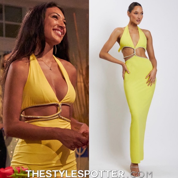 MESHKI NICHA Diamanté Cut Out Maxi Dress - Picture 1 of 7